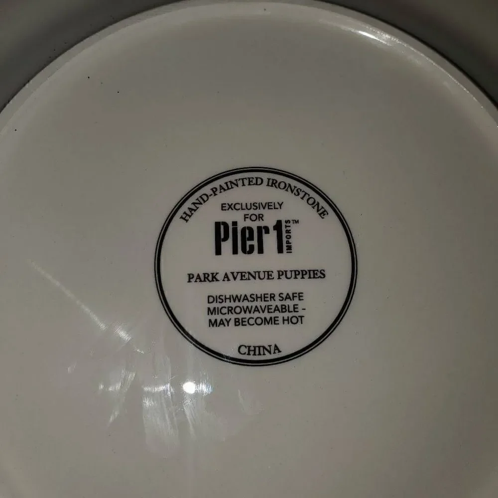 Pier 1 Imports Park Avenue Puppies Handpainted Ironstone Holiday Serving Plate